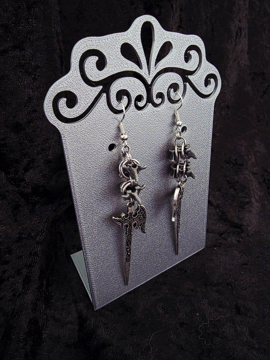 Captive Vertebrae Battleaxe Earrings