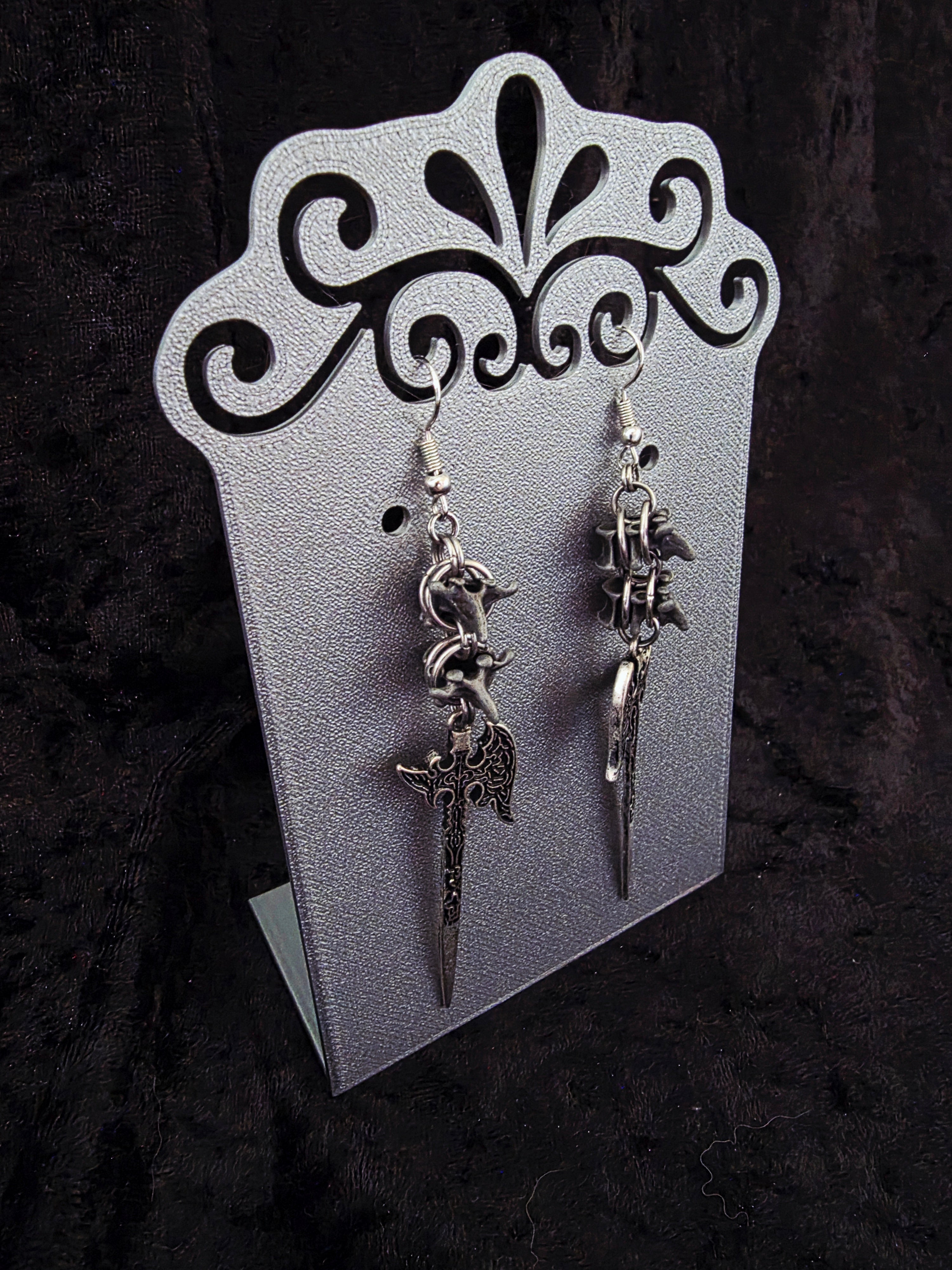 Captive Vertebrae Battleaxe Earrings