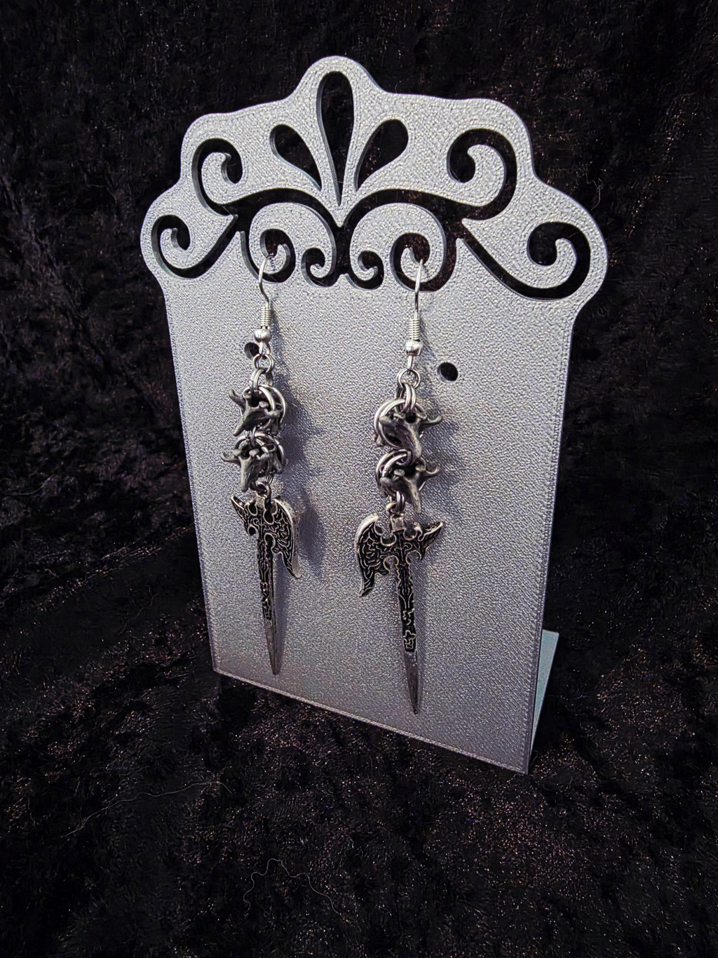 Captive Vertebrae Battleaxe Earrings