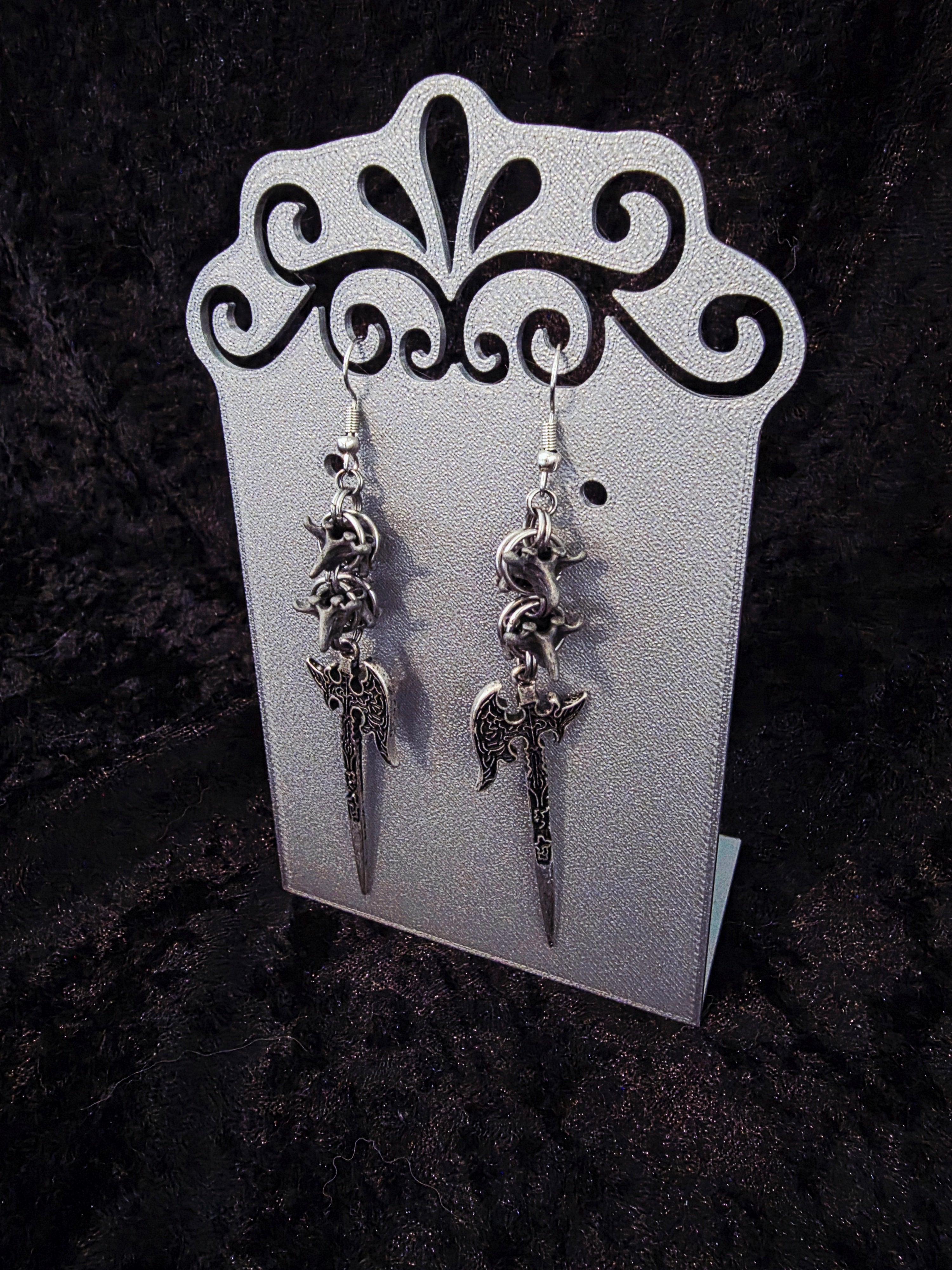 Captive Vertebrae Battleaxe Earrings