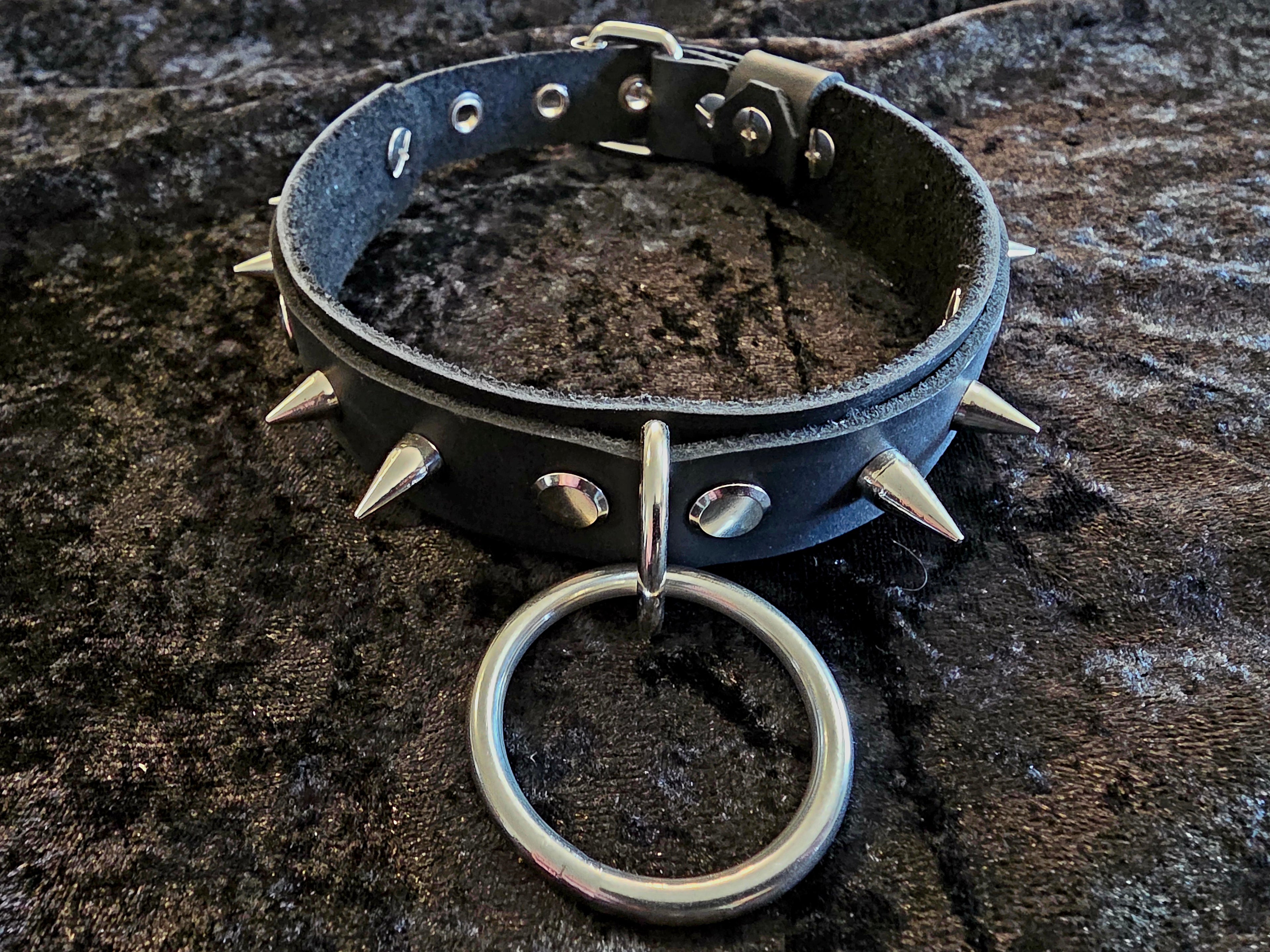 Double Layer Spiked Leather Collar