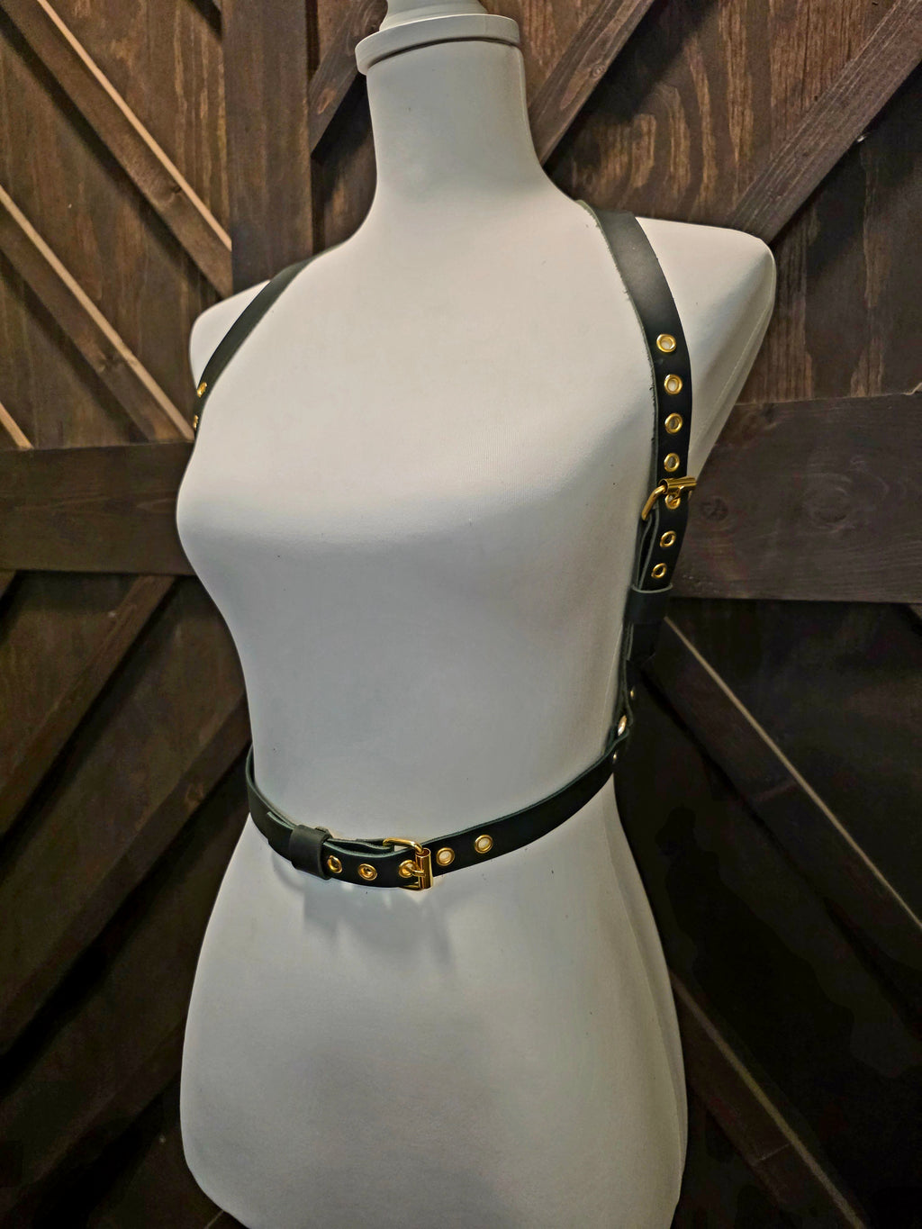 Emerald Leather Body Harness