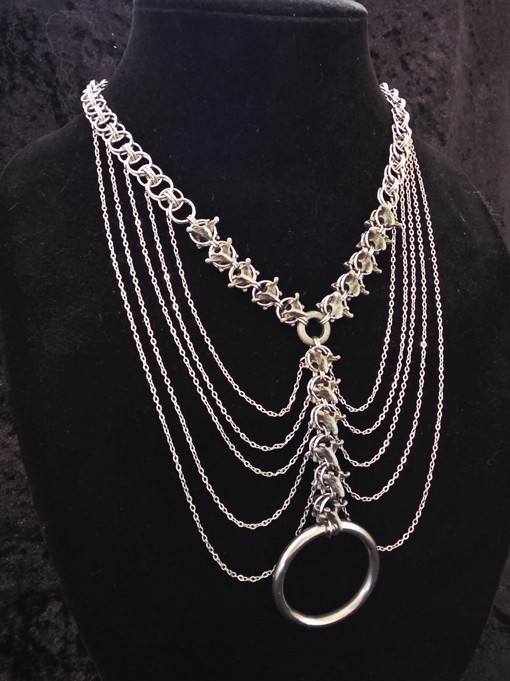 Draped Vertebrae Chainmail Necklace