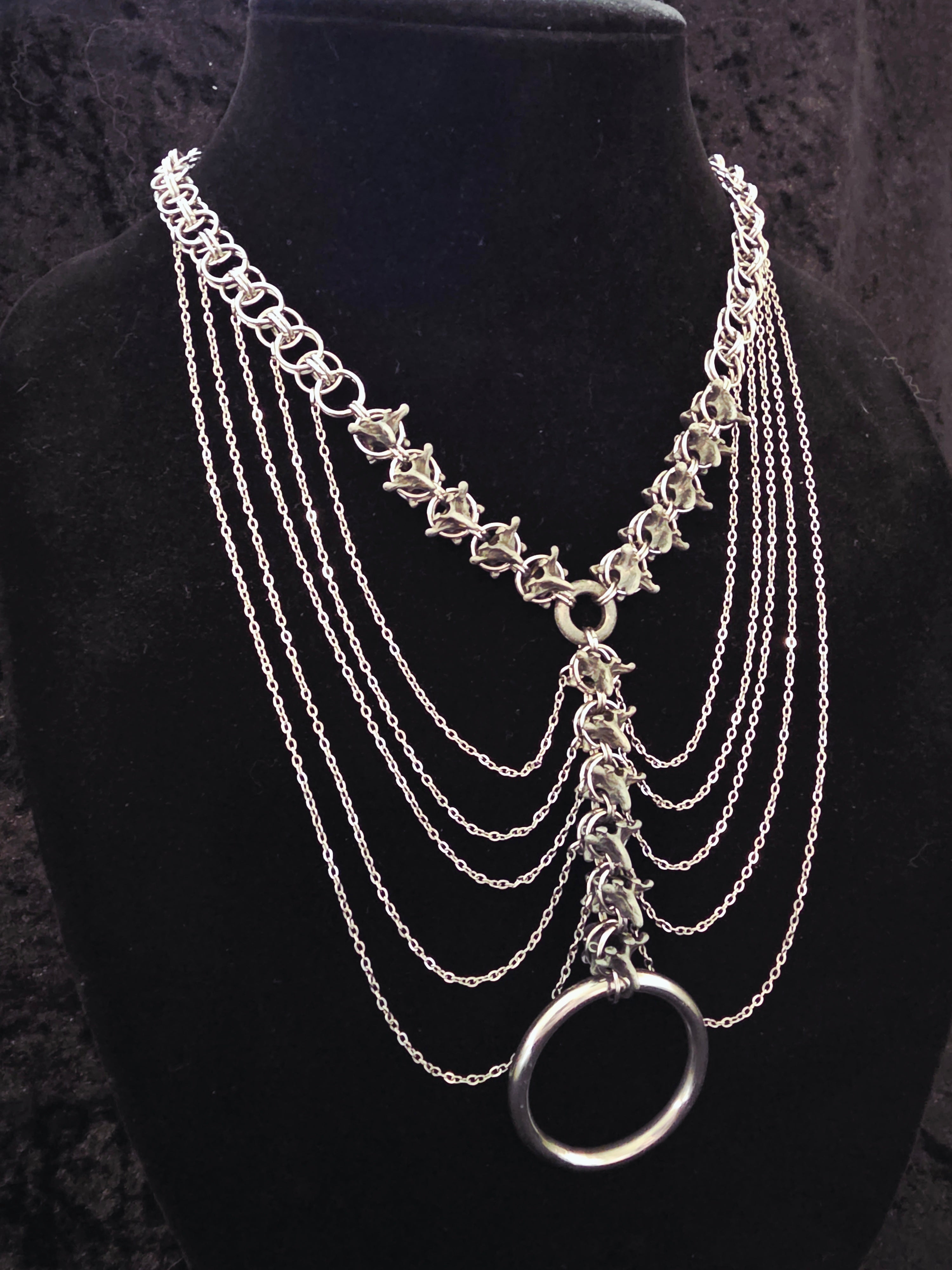 Draped Vertebrae Chainmail Necklace