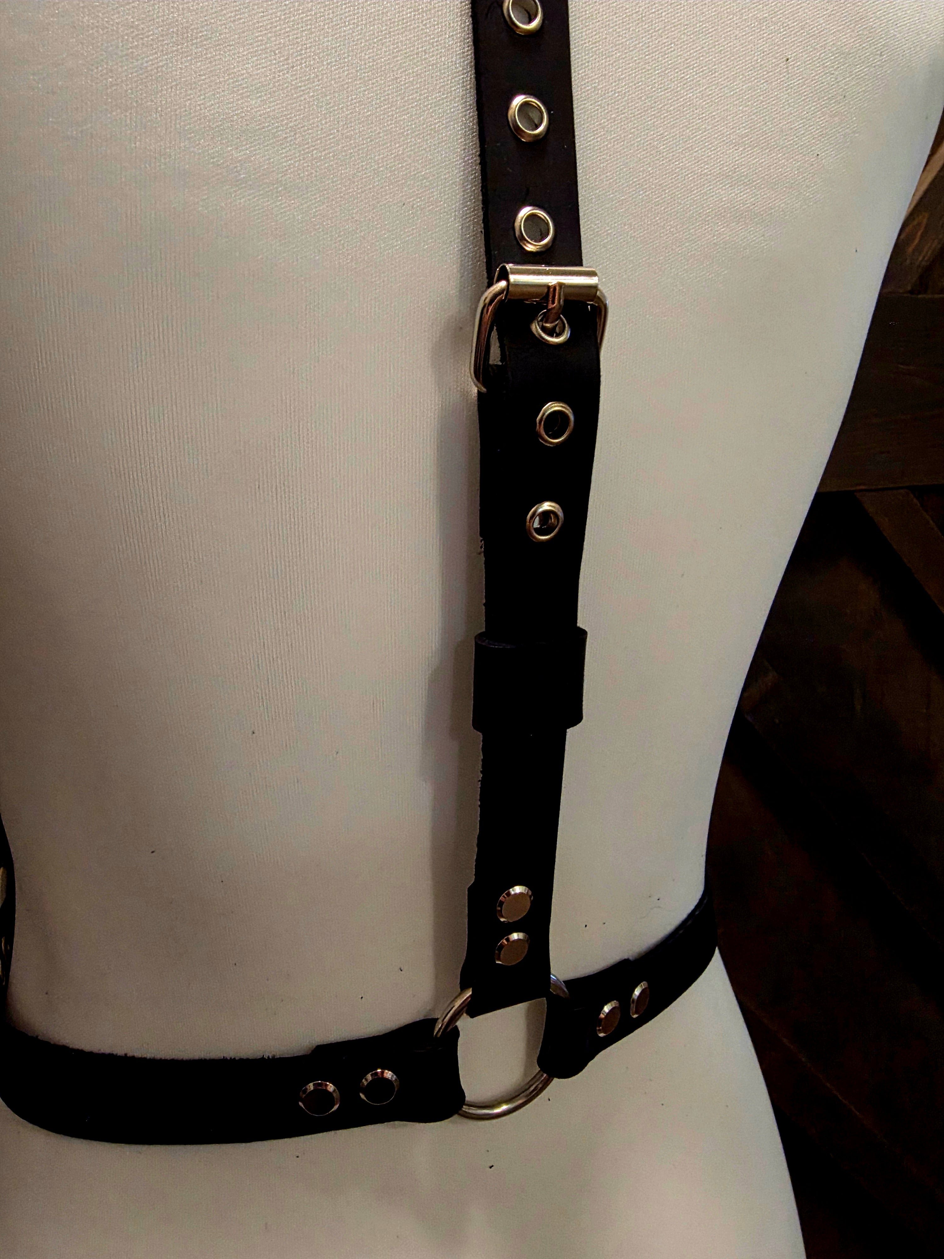 Black Leather Body Harness