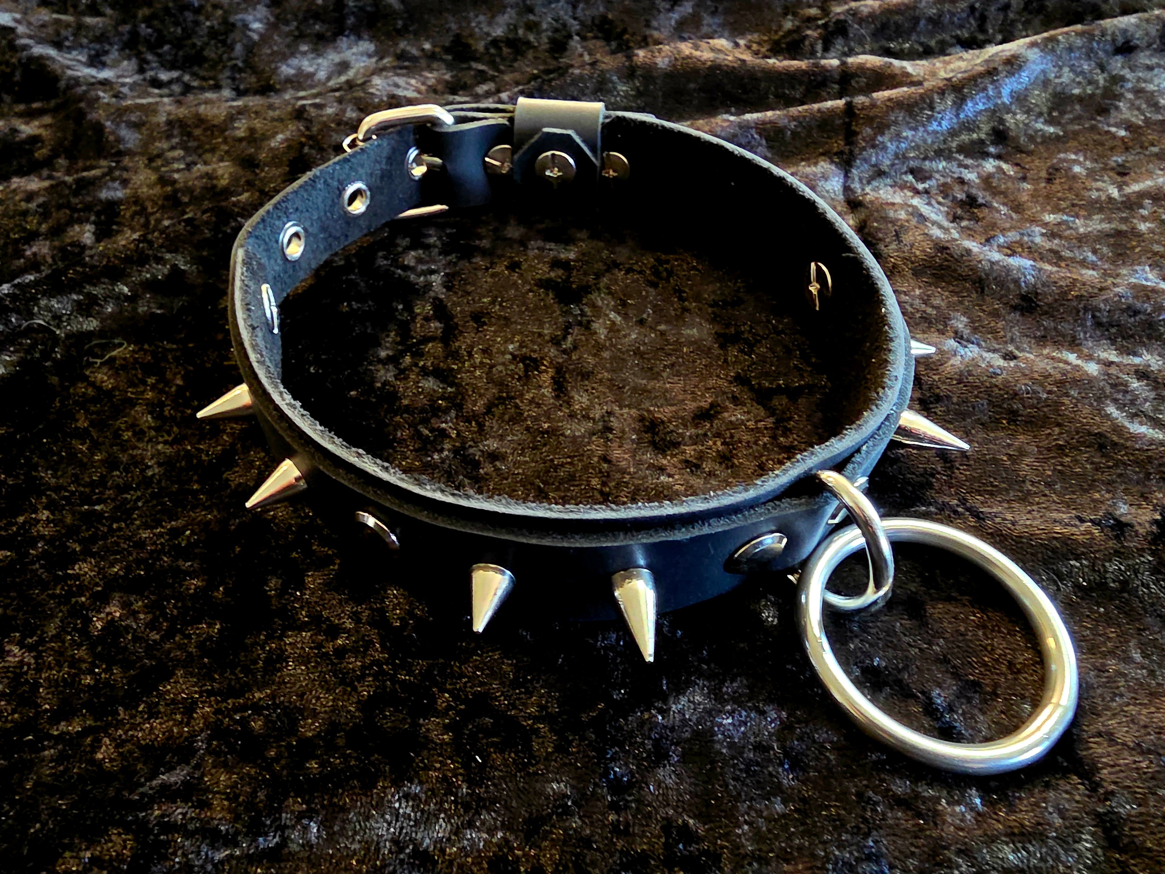 Double Layer Spiked Leather Collar