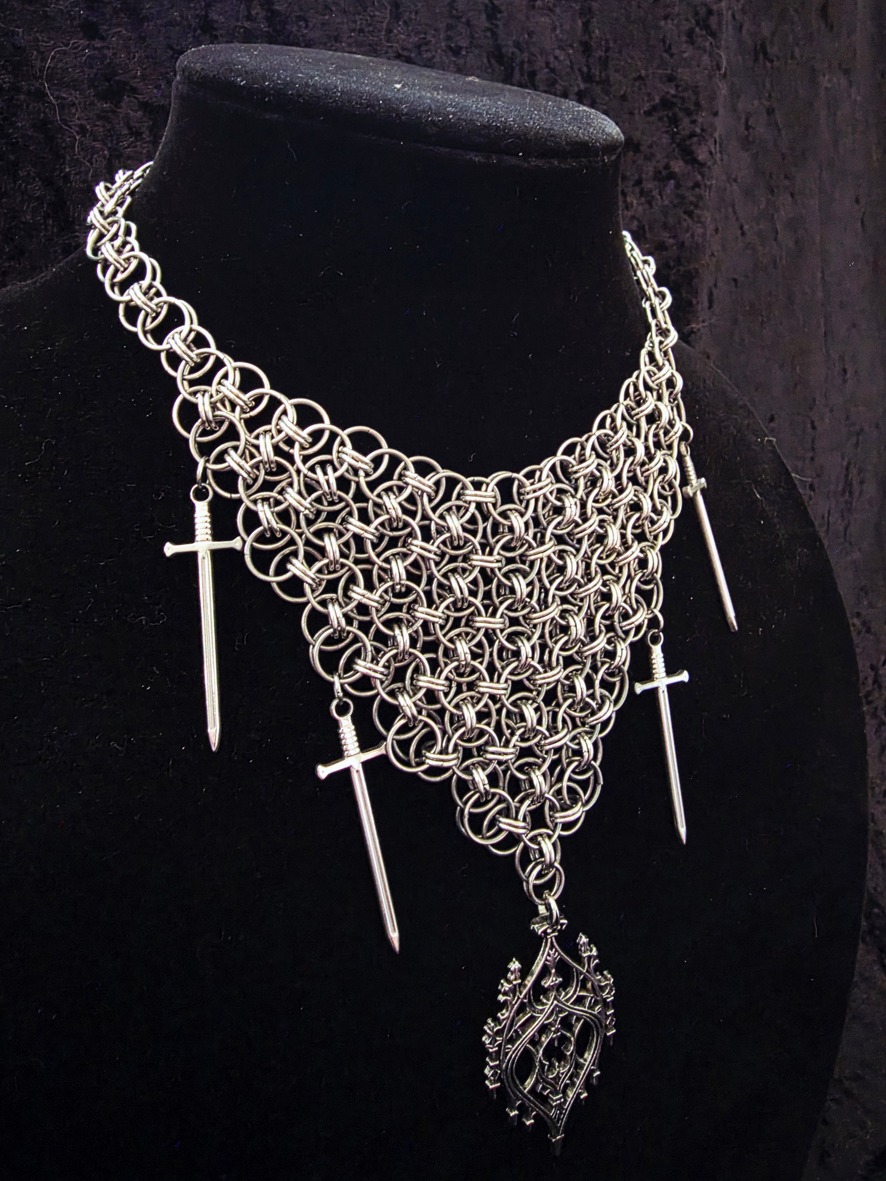 Cathedral Draped Chainmail Necklace