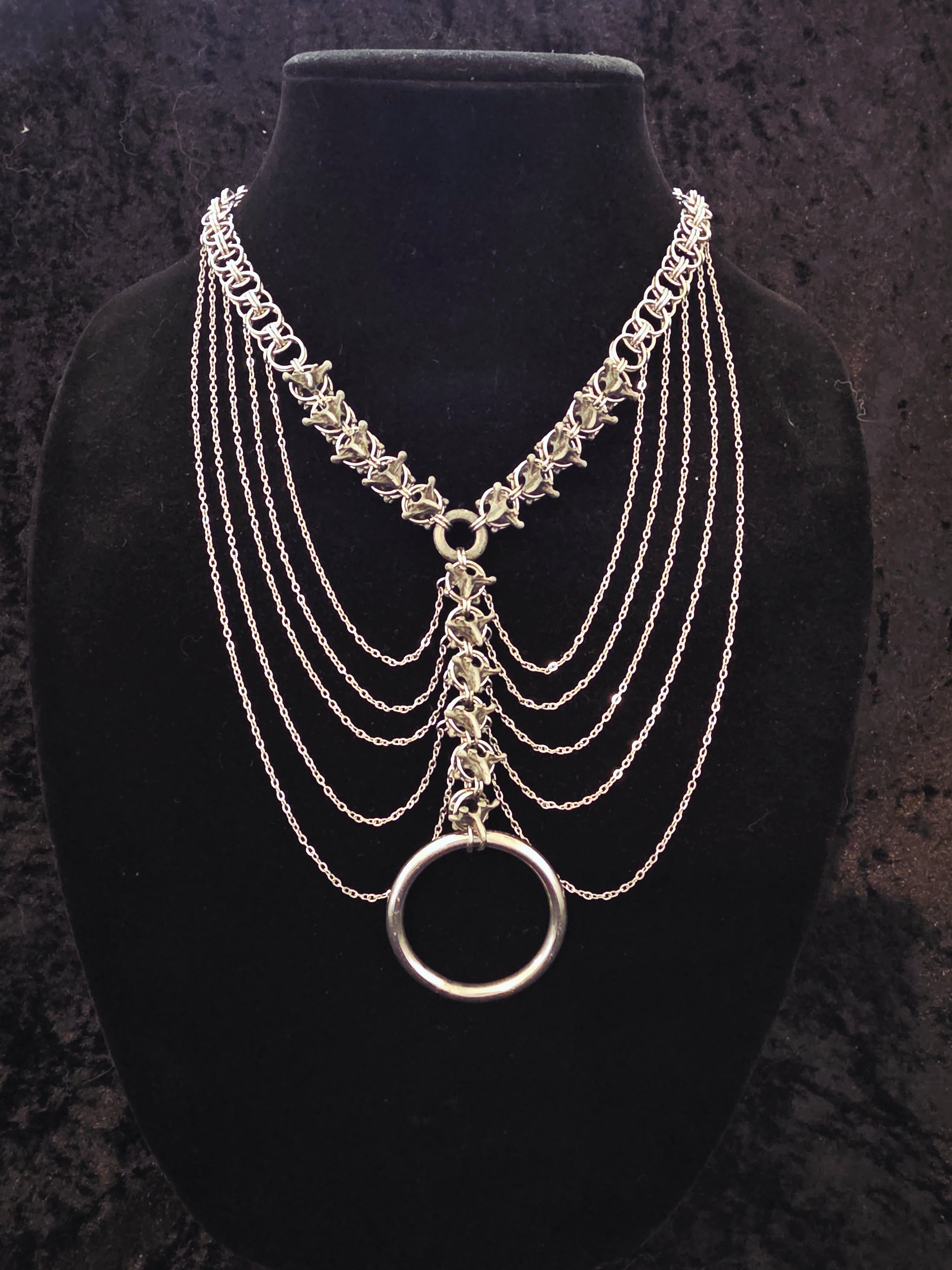 Draped Vertebrae Chainmail Necklace