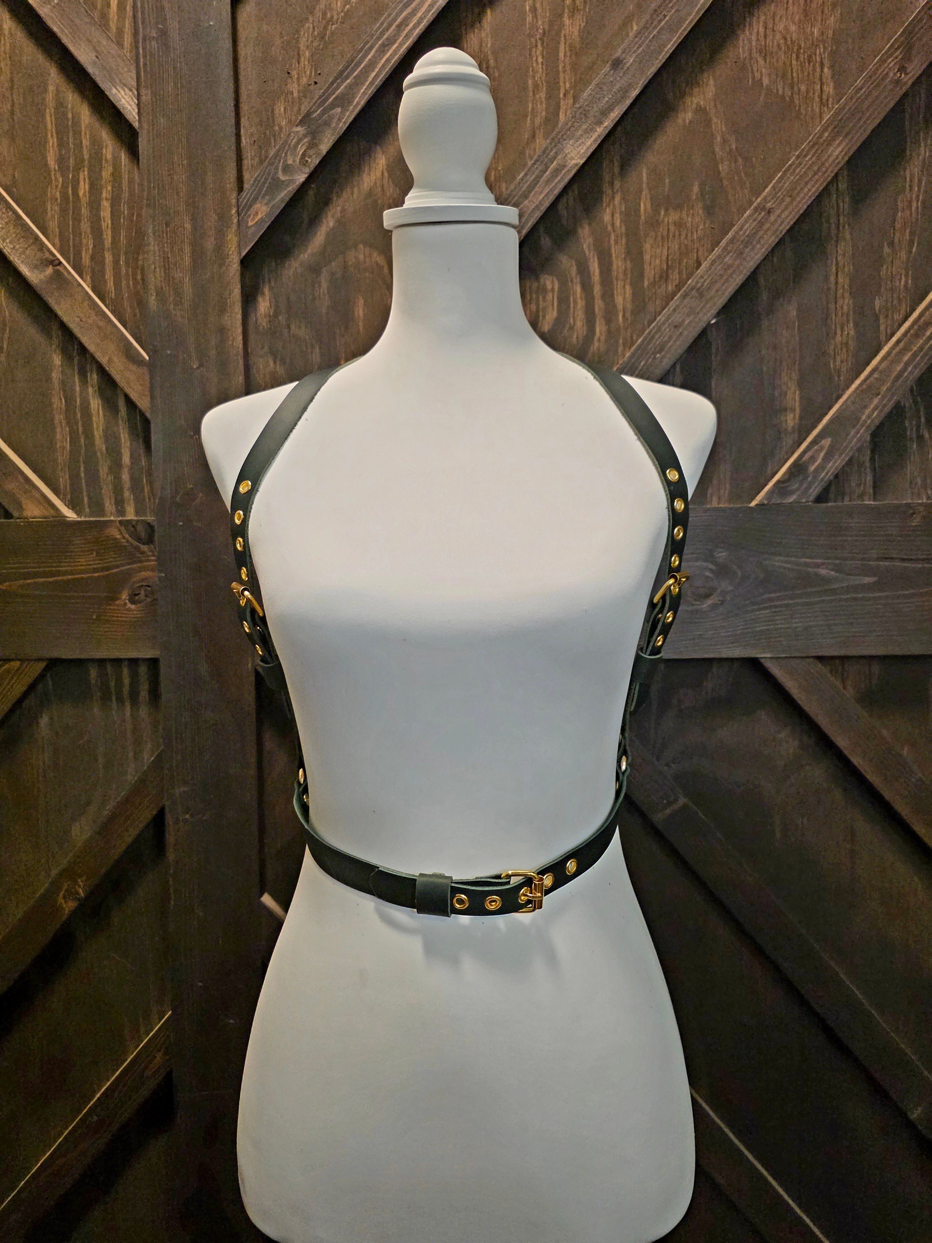 Emerald Leather Body Harness