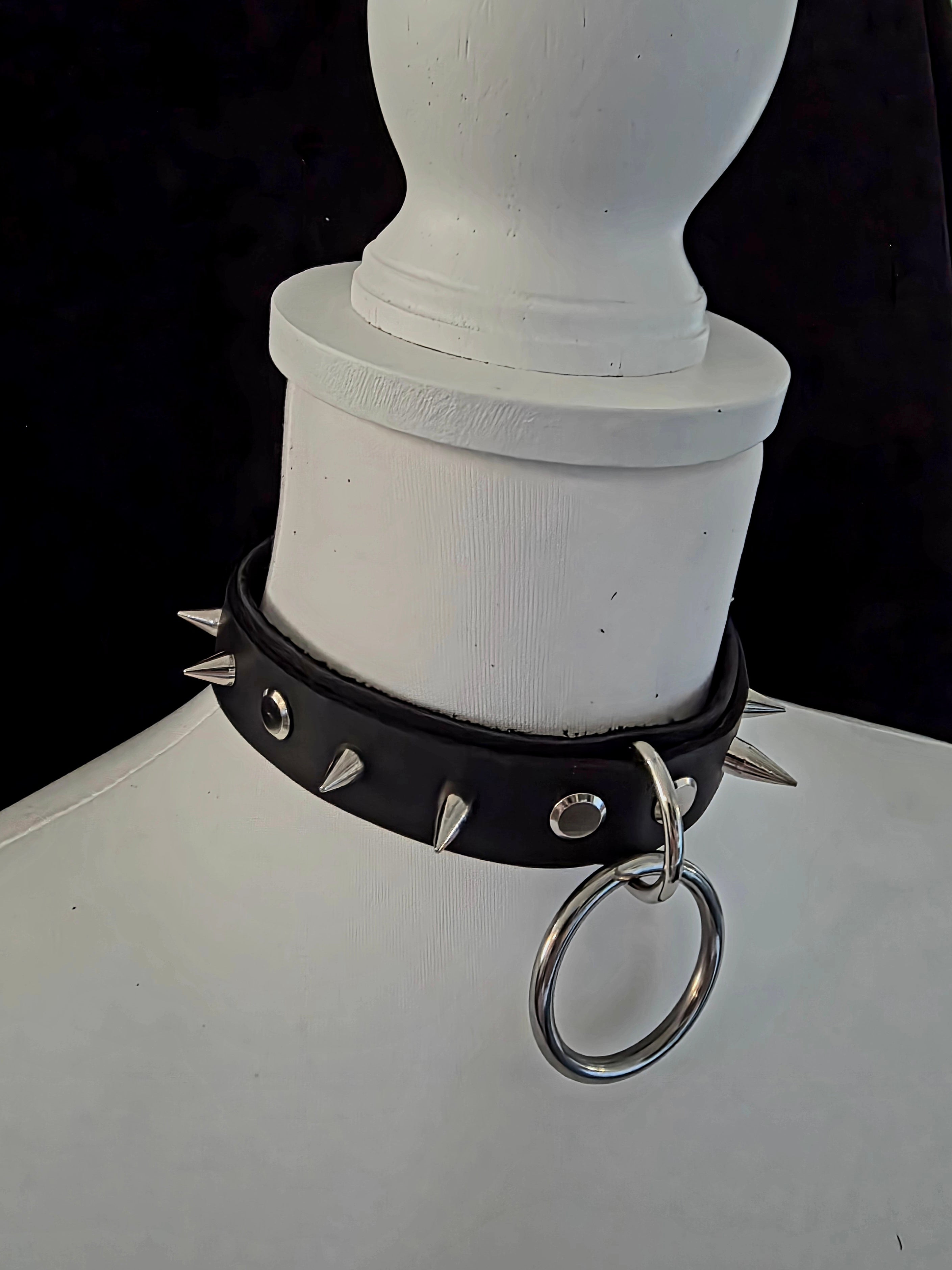 Double Layer Spiked Leather Collar
