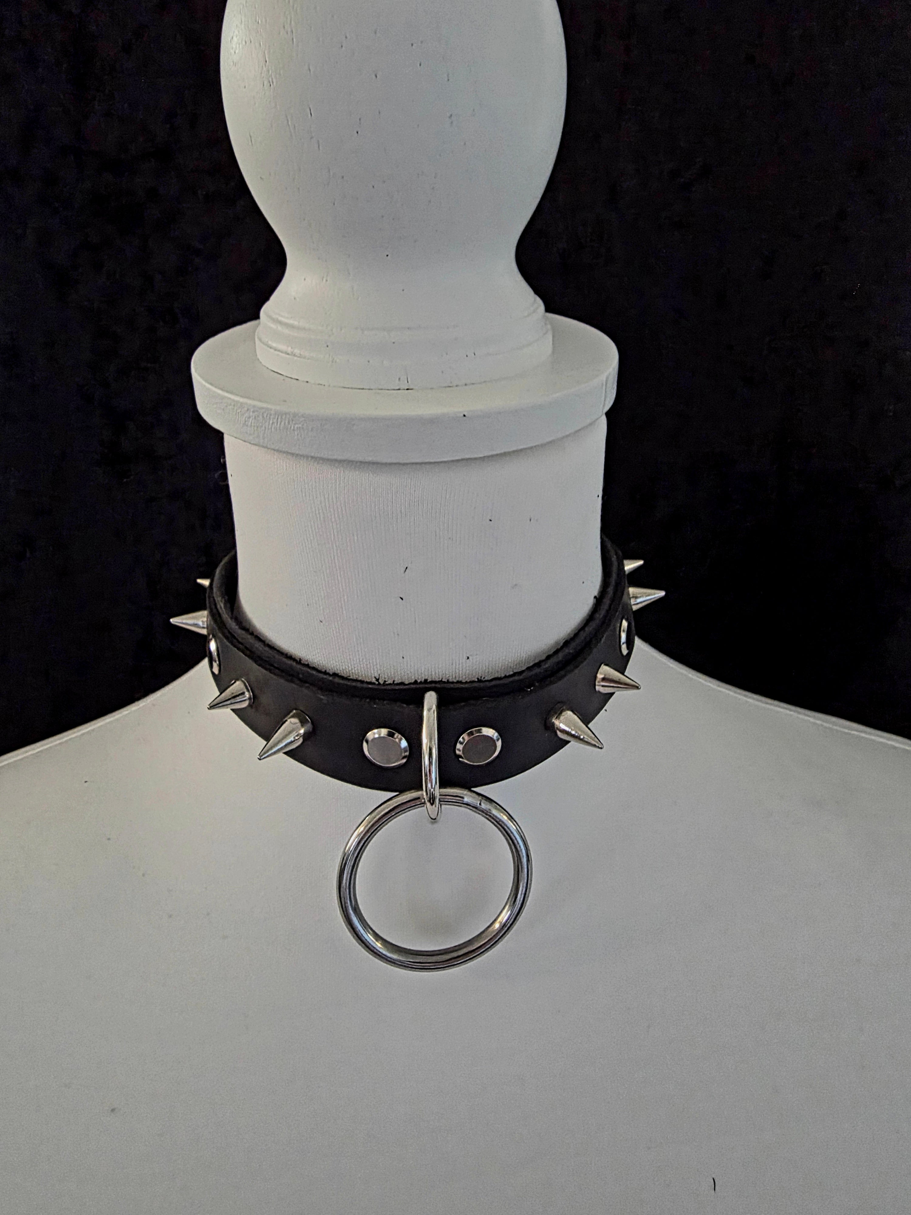 Double Layer Spiked Leather Collar