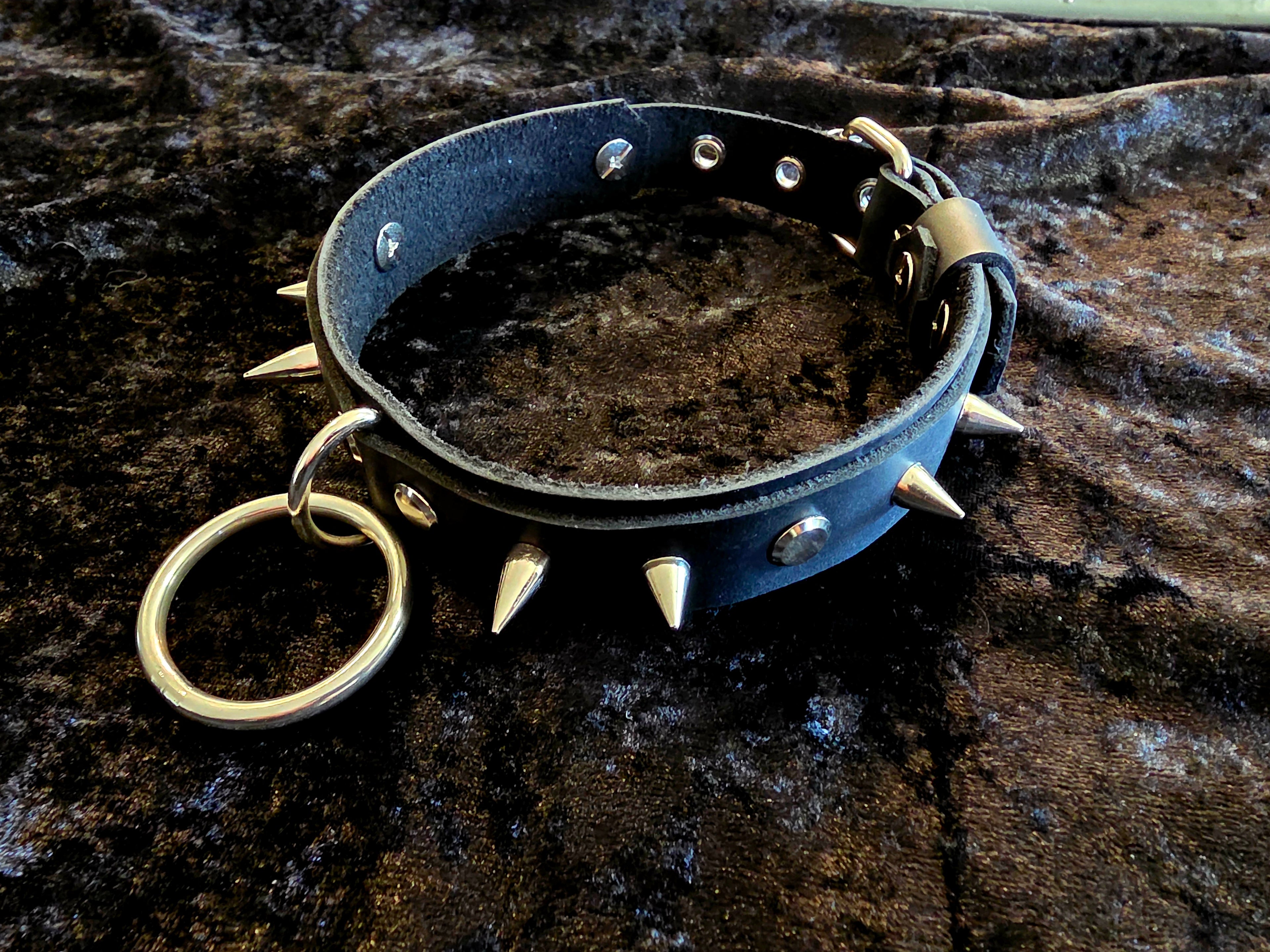 Double Layer Spiked Leather Collar