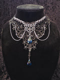 Lace and Chainmail Royal Blue Jeweled Choker