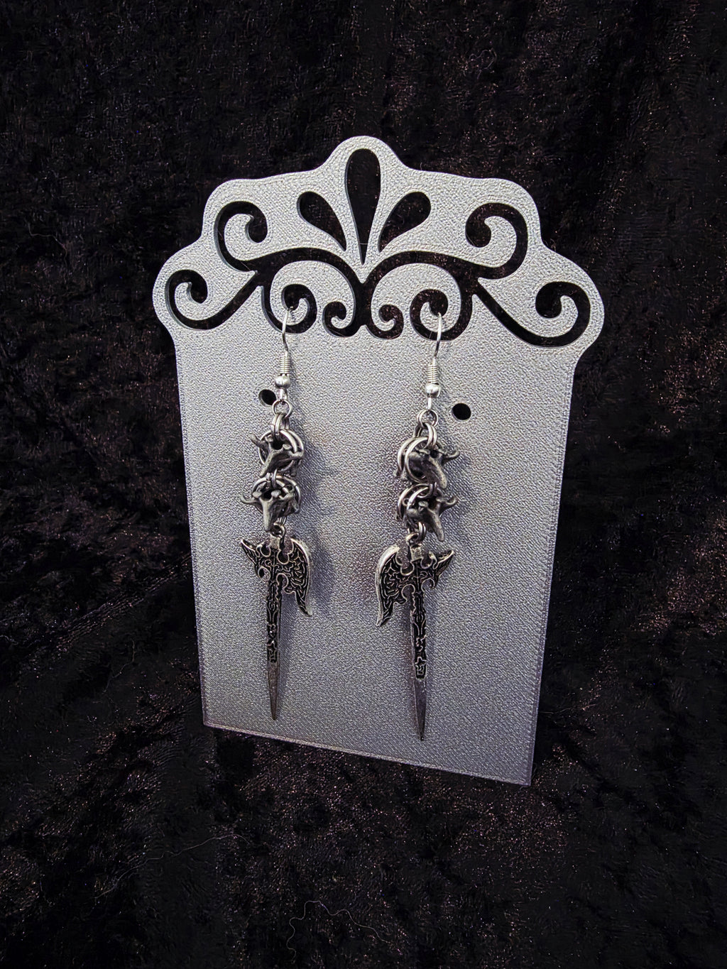 Captive Vertebrae Battleaxe Earrings