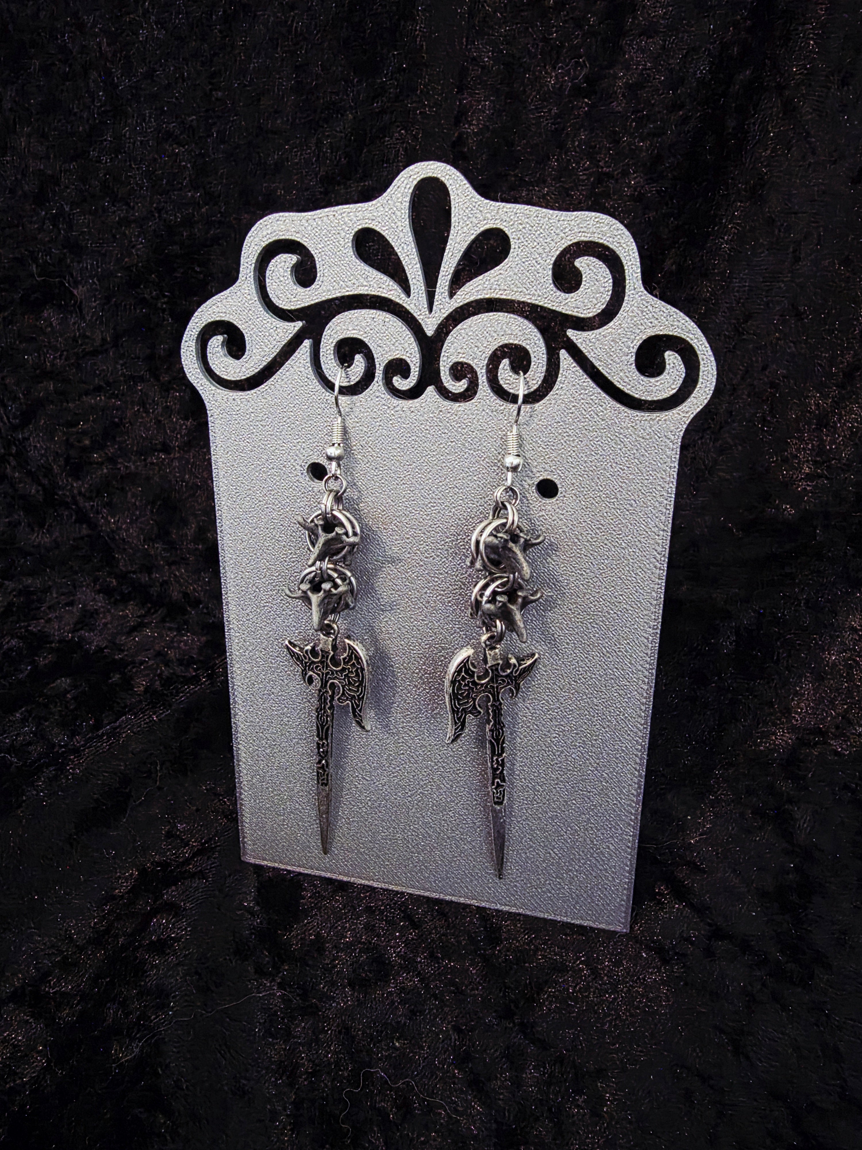 Captive Vertebrae Battleaxe Earrings