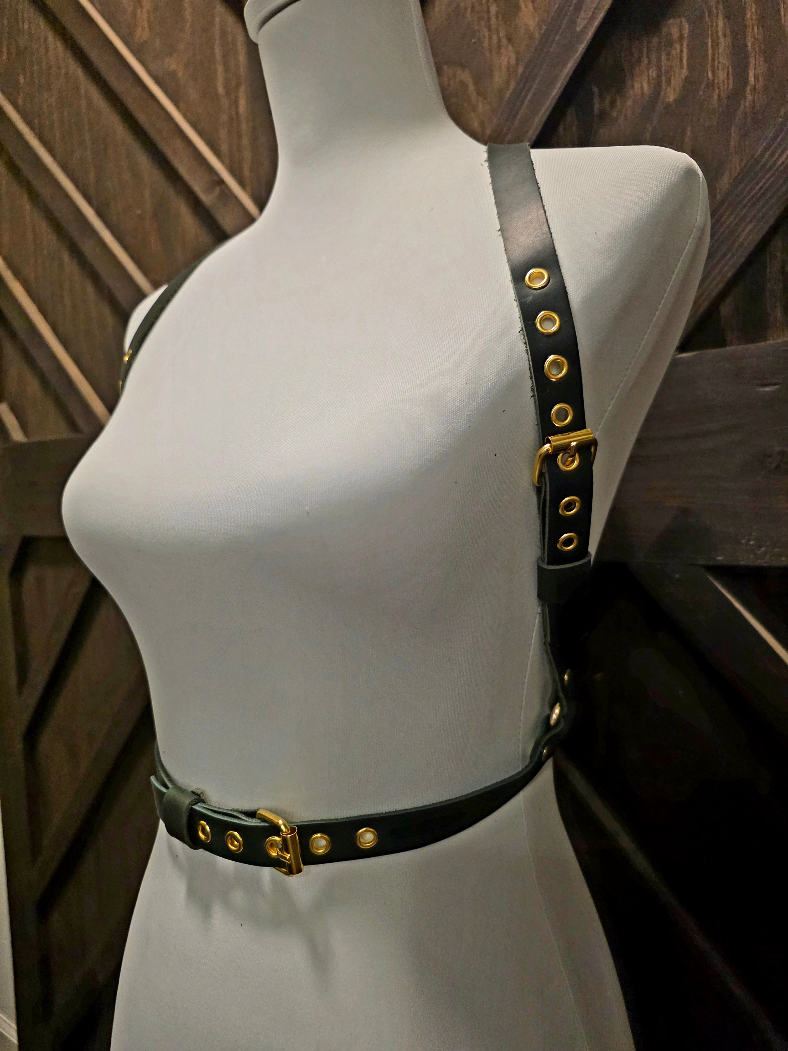 Emerald Leather Body Harness