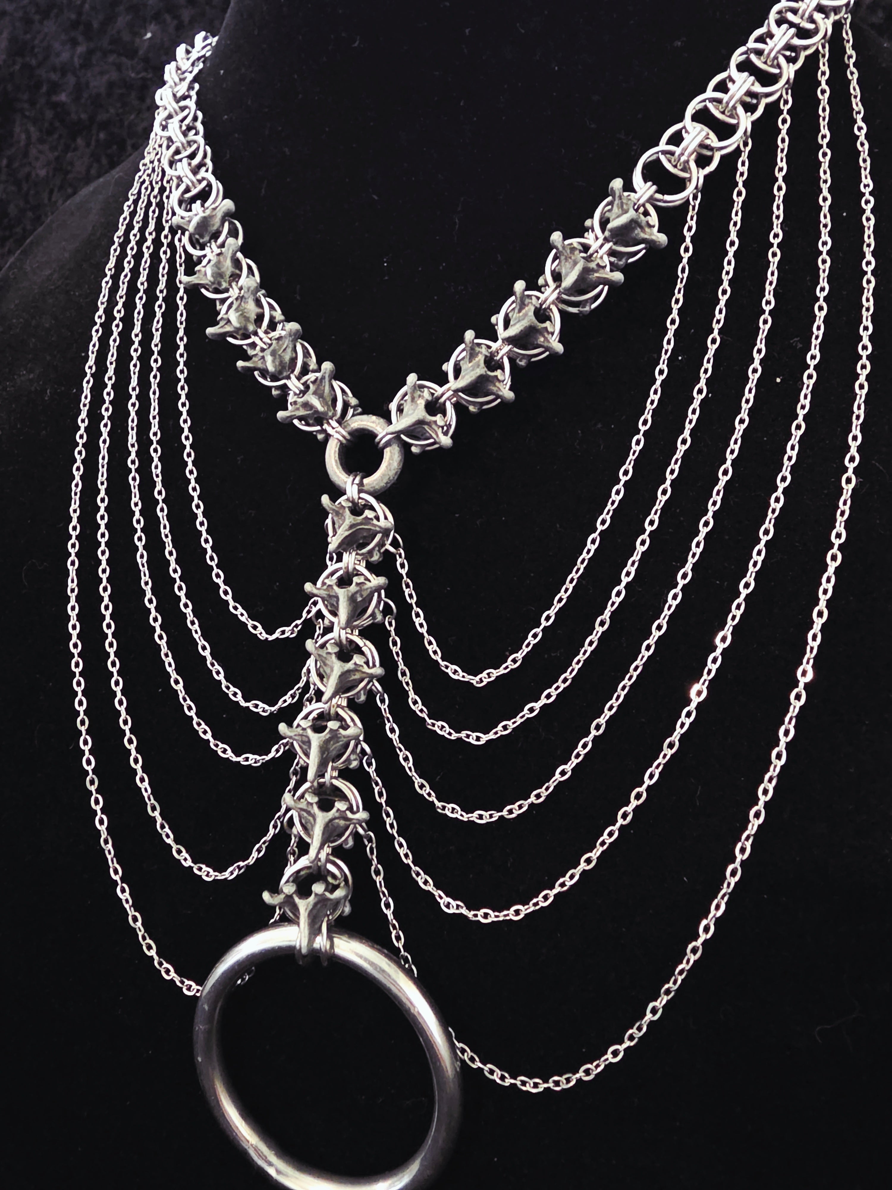 Draped Vertebrae Chainmail Necklace
